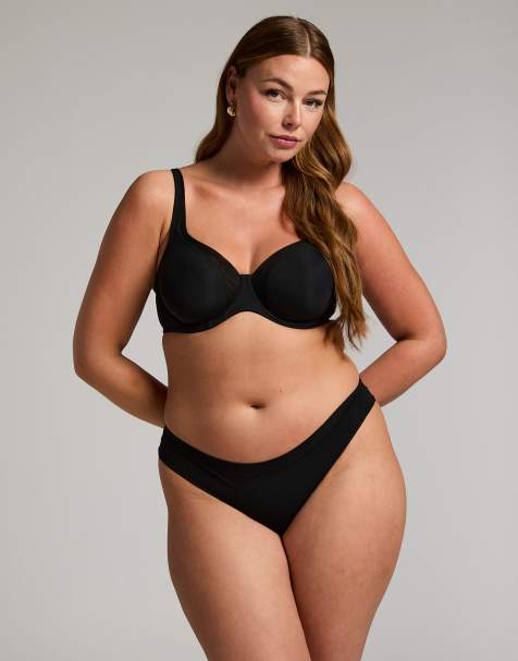 Hunkemöller – Brasilianischer Slip aus schwarzem Mesh - view 1
