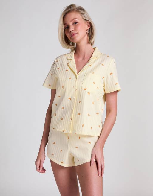 Hunkemoller - Chemise en coton - Jaune
