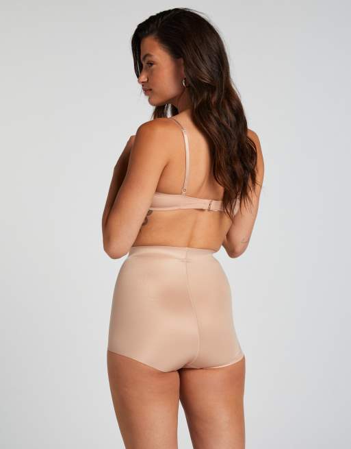 Hunkemöller - Culotte taille haute effet sculptant en imitation néoprène - Beige, 3 de 3