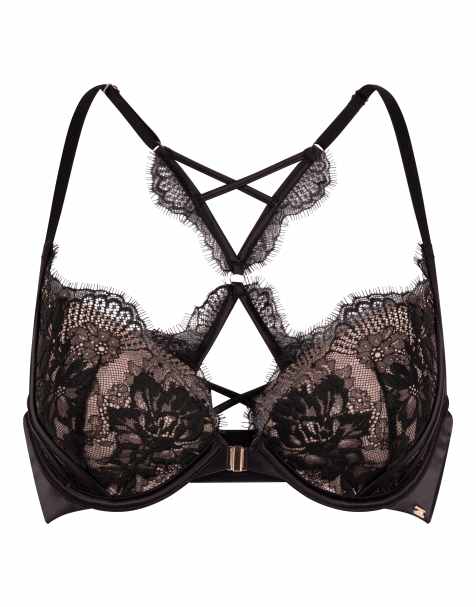 Hunkemoller Cynthia padded underwired bra in black - view 1