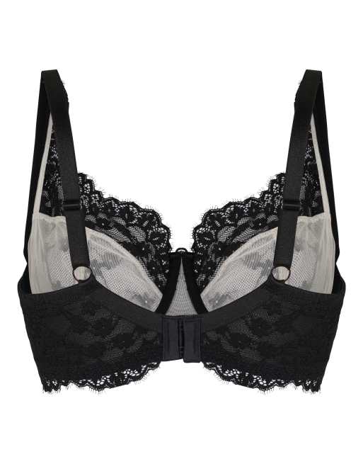 Hunkemoller Daisy non-padded underwired bra in black, 6 of 6