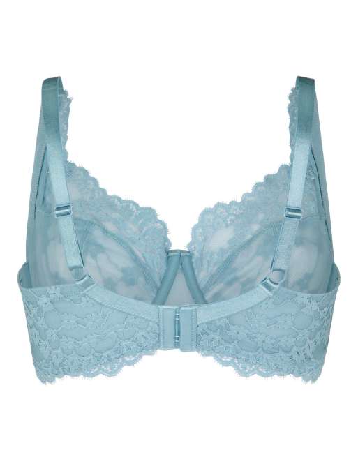 Hunkemoller Daisy non-padded underwired bra in blue, 6 of 6