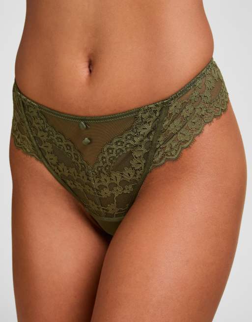 Hunkemoller Daisy string in groen, 2 van 5
