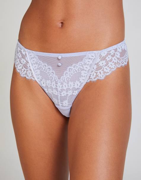 Hunkemoller Daisy thong in purple - view 1