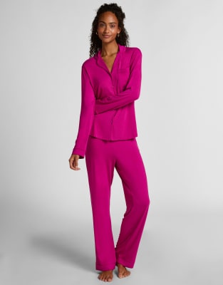 Hunkemoller - Essential - Langärmlige Jersey-Jacke in Rosa Rosa L