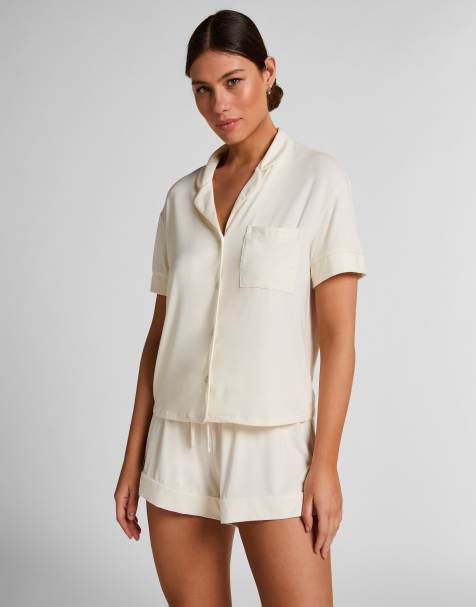 Hunkemoller - Essential - Veste en jersey à manches courtes - Blanc - view 1