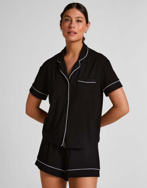 Hunkemoller - Essential - Veste en jersey à manches courtes - Noir - view 1