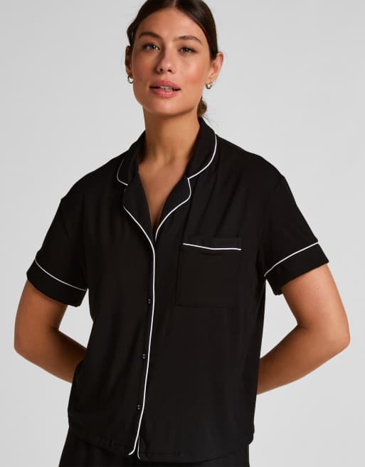 Hunkemoller - Essential - Veste en jersey à manches courtes - Noir, 3 de 6