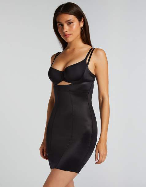 Hunkemöller – Formendes Unterkleid aus Neopren-Stoff in Schwarz - view 1