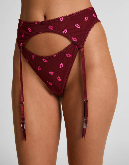 Hunkemöller - Frida - Jarretels in rood, 2 van 4