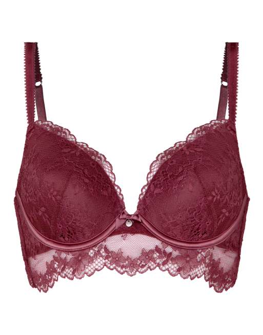 Hunkemoller gepolsterter Longline-BH mit Bügeln Naomi in Lila, 5 von 6