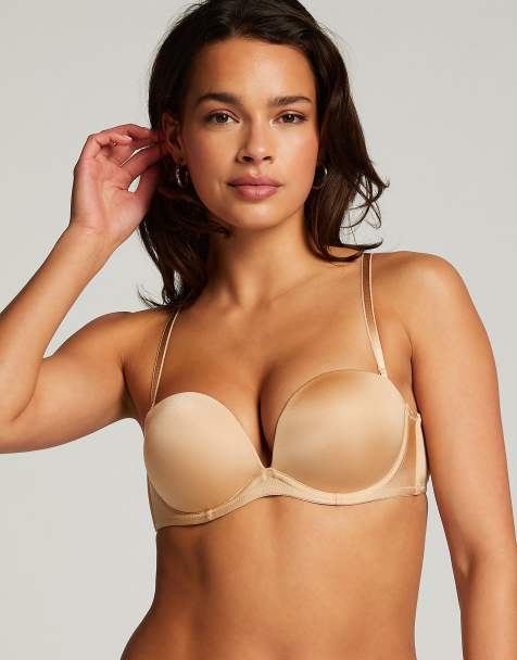 Hunkemöller – Gepolsterter, trägerloser Maximizer-Bügel-BH in Beige - view 1