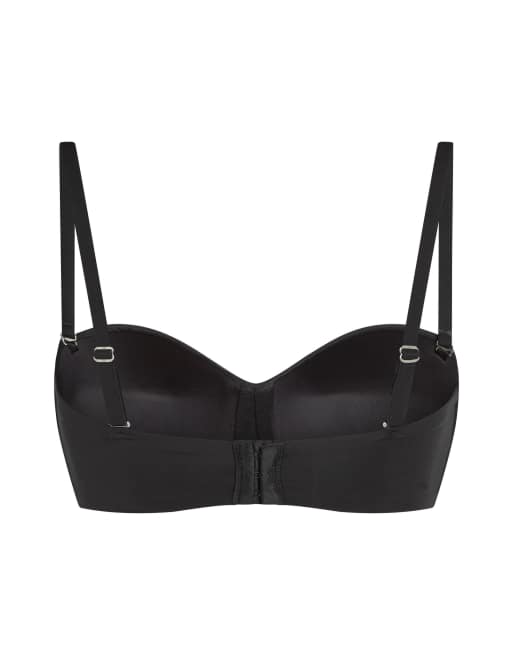 Hunkemöller - Gladde voorgevormde push-up beugel-bh met afneembare bandjes in zwart, 3 van 4