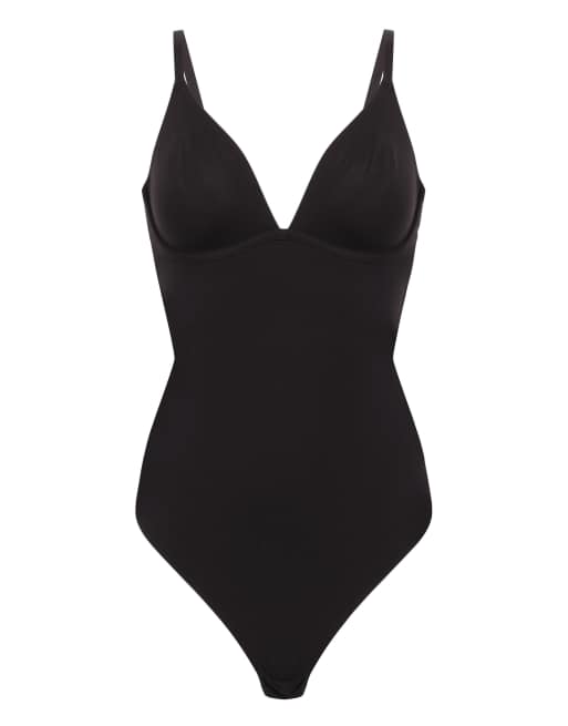 Hunkemoller glatter ungepolsterter Body in Schwarz, 4 von 5