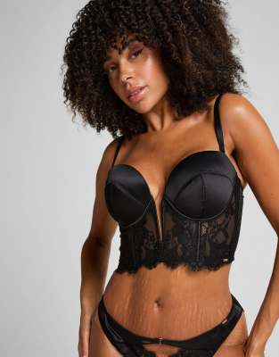 Hunkemoller - Grace Valentine - Mini-Bustier in Schwarz Schwarz 36B