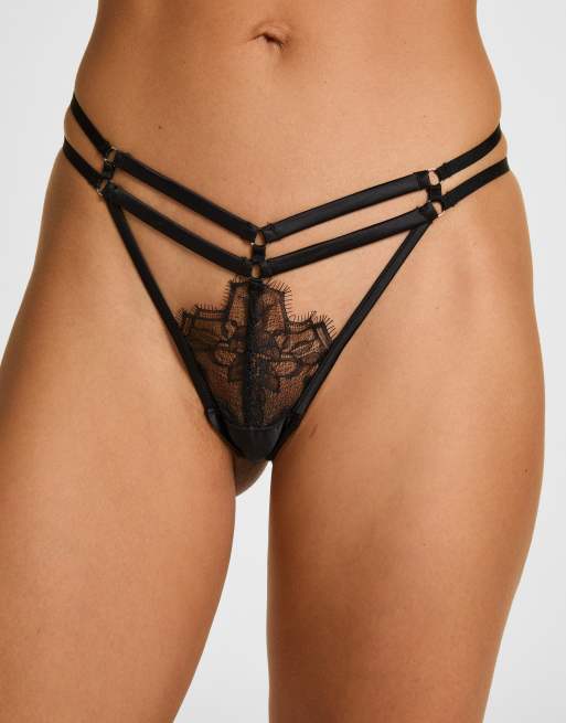 Hunkemoller High-Leg-String Bea in Schwarz, 2 von 3