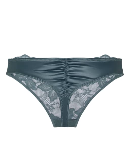Hunkemoller Highleg thong viktoria in blue, 5 of 5