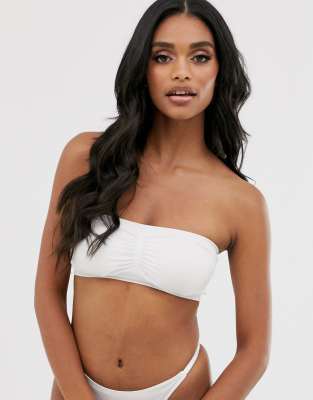 Hunkemoller invisible bandeau bralette in white