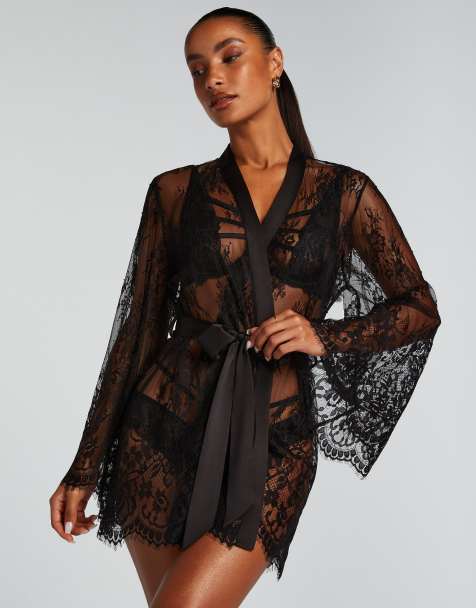Hunkemoller - Isabelle - Kimono van kant in zwart - view 1