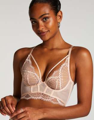 Hunkemöller - Jade - Unwattierter Longline-BH in Rosa mit Bügel