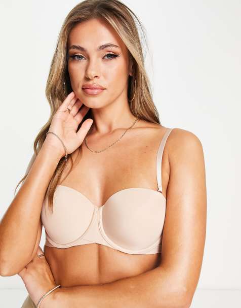 Hunkemöller - Jane - Op verschillende manieren te dragen antislip strapless bh in beige - view 1