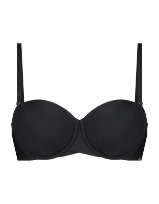 Hunkemoller Jane padded strapless underwired bra in black