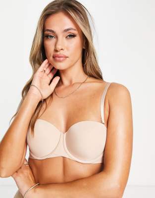 Hunkemöller - Jane - Trägerloser BH in Beige mit mehreren Tragemöglichkeiten ohne Verrutschen-Neutral