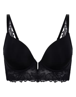 Hunkemöller - Jemima - Gepolsterter Push-up-Longline-BH in Schwarz mit Bügel