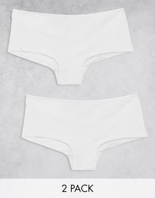 Hunkemoller Hunkemoller Kim 2 pack cotton boxer briefs in white