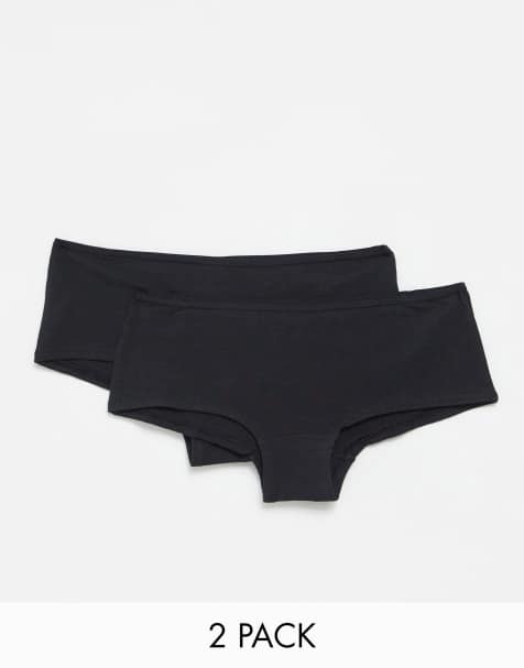 Hunkemöller – Kim – 2er-Pack Hipster-Slips aus Baumwolle in Schwarz - view 1