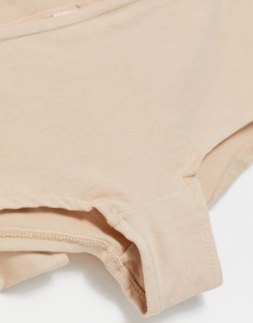 Hunkemoller - Kim - Confezione da 2 paia di boxer in cotone beige, 3 di 4