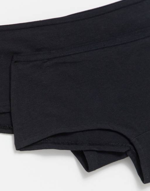 Hunkemoller - Kim - Confezione da 2 paia di boxer in cotone neri, 3 di 4