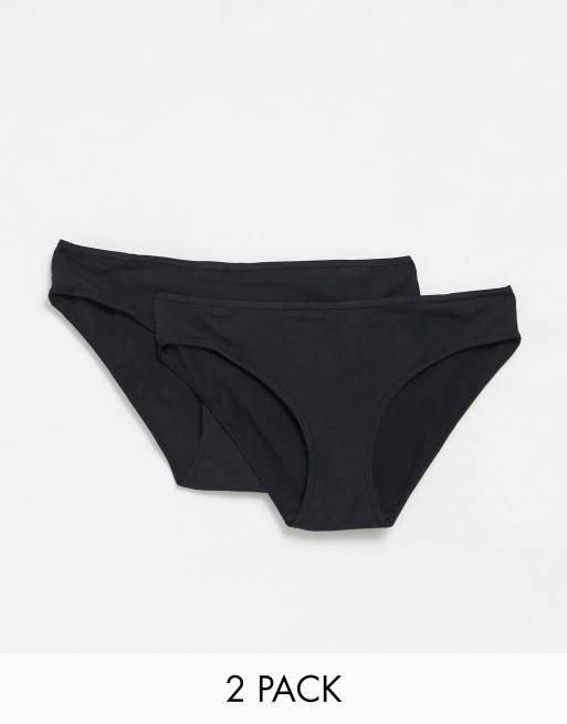 Hunkemöller - Kim - Lot de 2 culottes en coton - Noir