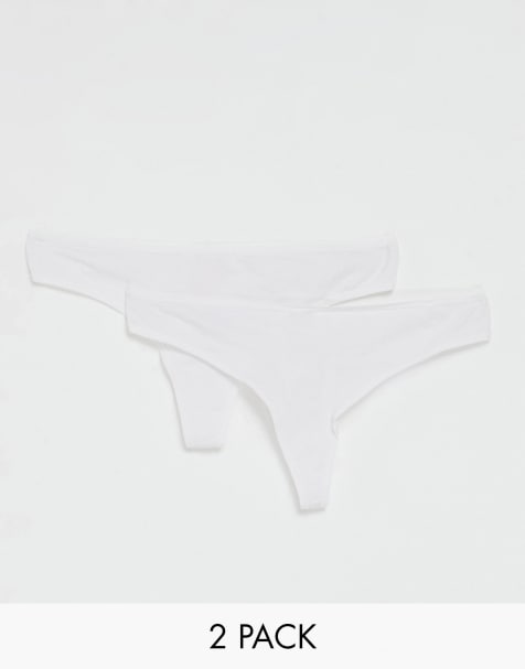 Hunkemoller - Kim - Lot de 2 strings en coton - Blanc - view 1
