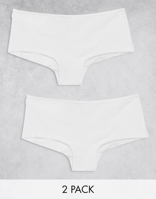 Hunkemöller – Kim – Zestaw 2 par białych bawełnianych bokserek