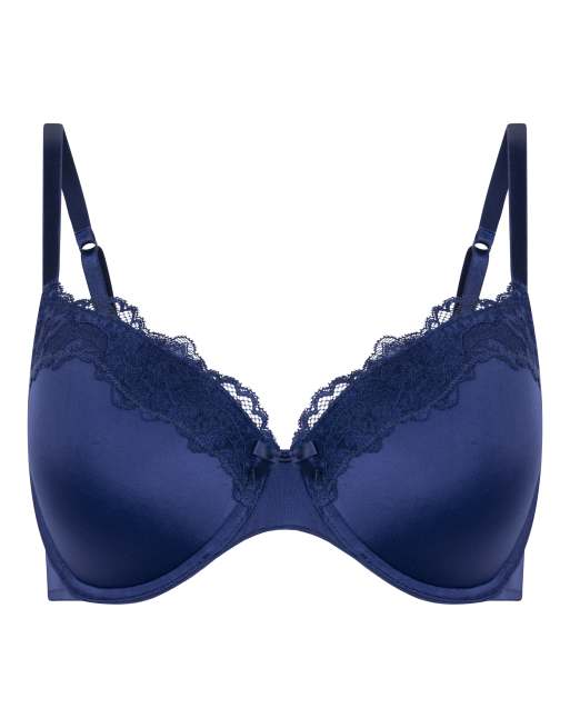Hunkemoller - Lace & Shine - Gewatteerde beugel-bh in blauw, 4 van 5