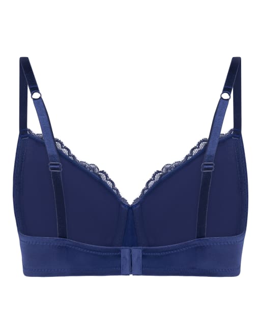 Hunkemoller - Lace & Shine - Gewatteerde beugel-bh in blauw, 5 van 5
