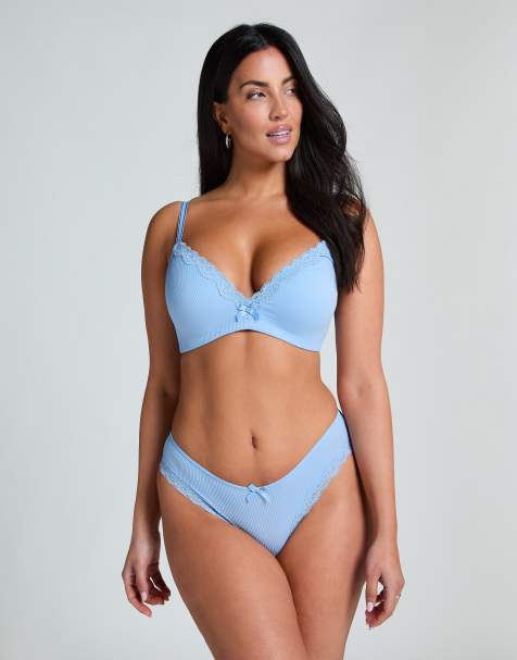Hunkemoller Lola padded non-wired bra in blue - view 1