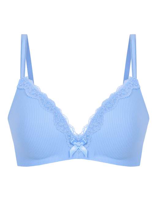 Hunkemoller Lola padded non-wired bra in blue, 4 of 5