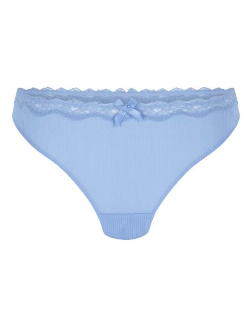 Hunkemoller Lola thong in blue, 3 of 4