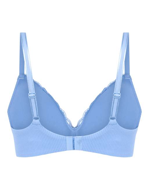Hunkemöller – Lola – Wattierter BH ohne Bügel in Blau, 5 von 5