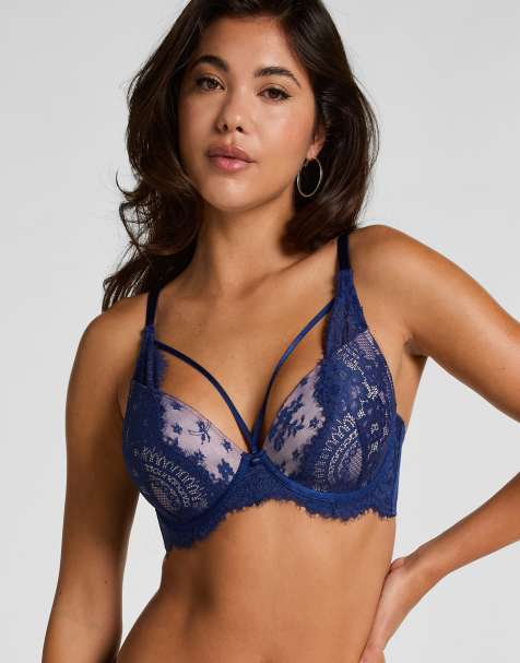 Hunkemöller – Lou – Wattierter Bügel-BH in Blau - view 1