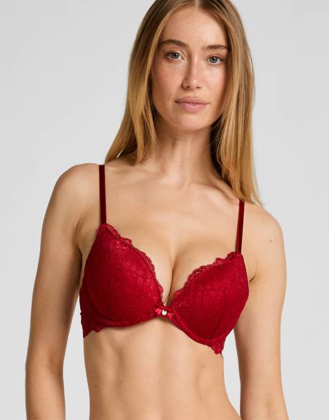 Hunkemöller - Marine - Gewatteerde push-up beugel-bh in rood - view 1