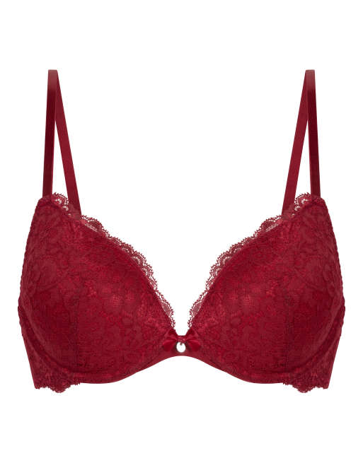 Hunkemöller - Marine - Gewatteerde push-up beugel-bh in rood, 4 van 5