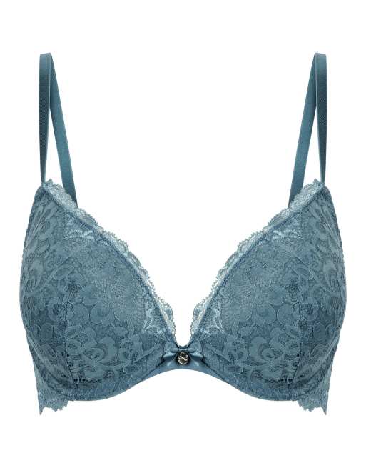 Hunkemoller Marine padded push-up underwired bra in blue, 3 of 4