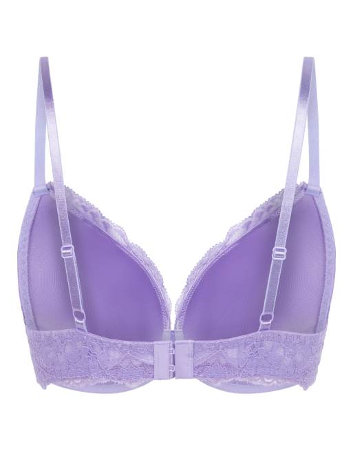 Hunkemoller Marine padded push-up underwired bra in purple, 5 of 5