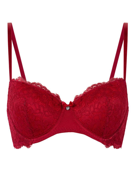 Hunkemöller – Marine – Wattierter Bügel-BH in Rot, 4 von 5