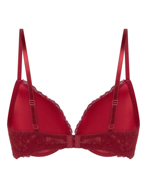 Hunkemöller – Marine – Wattierter Push-up-BH in Rot mit Bügel, 5 von 5