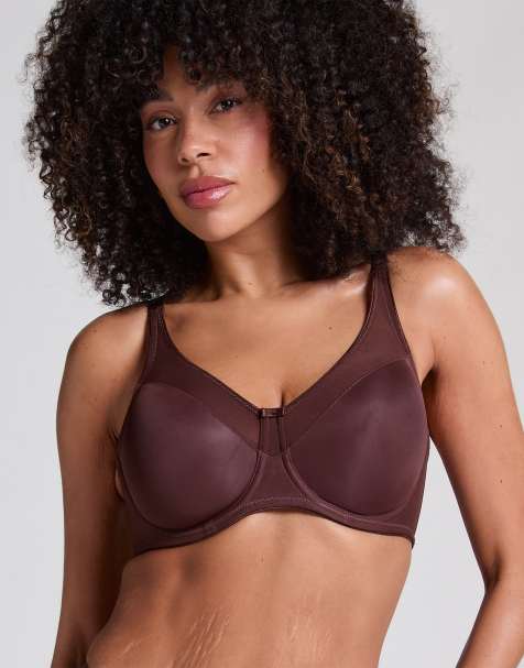 Hunkemoller Nina non-padded underwired minimizer bra in brown - view 1