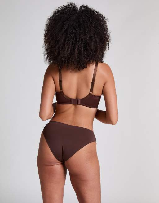 Hunkemoller Nina ungepolsterter Bügel-Minimizer-BH in Braun, 4 von 6